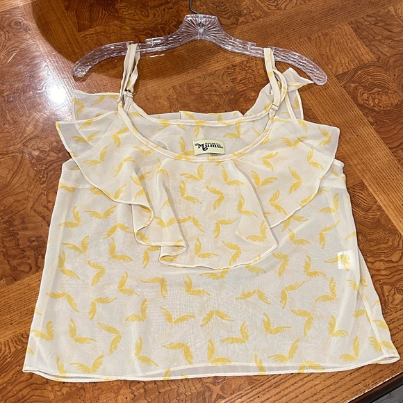 Show Me Your Mumu Spaghetti strap ruffle top blouse size S/M - Picture 2 of 5